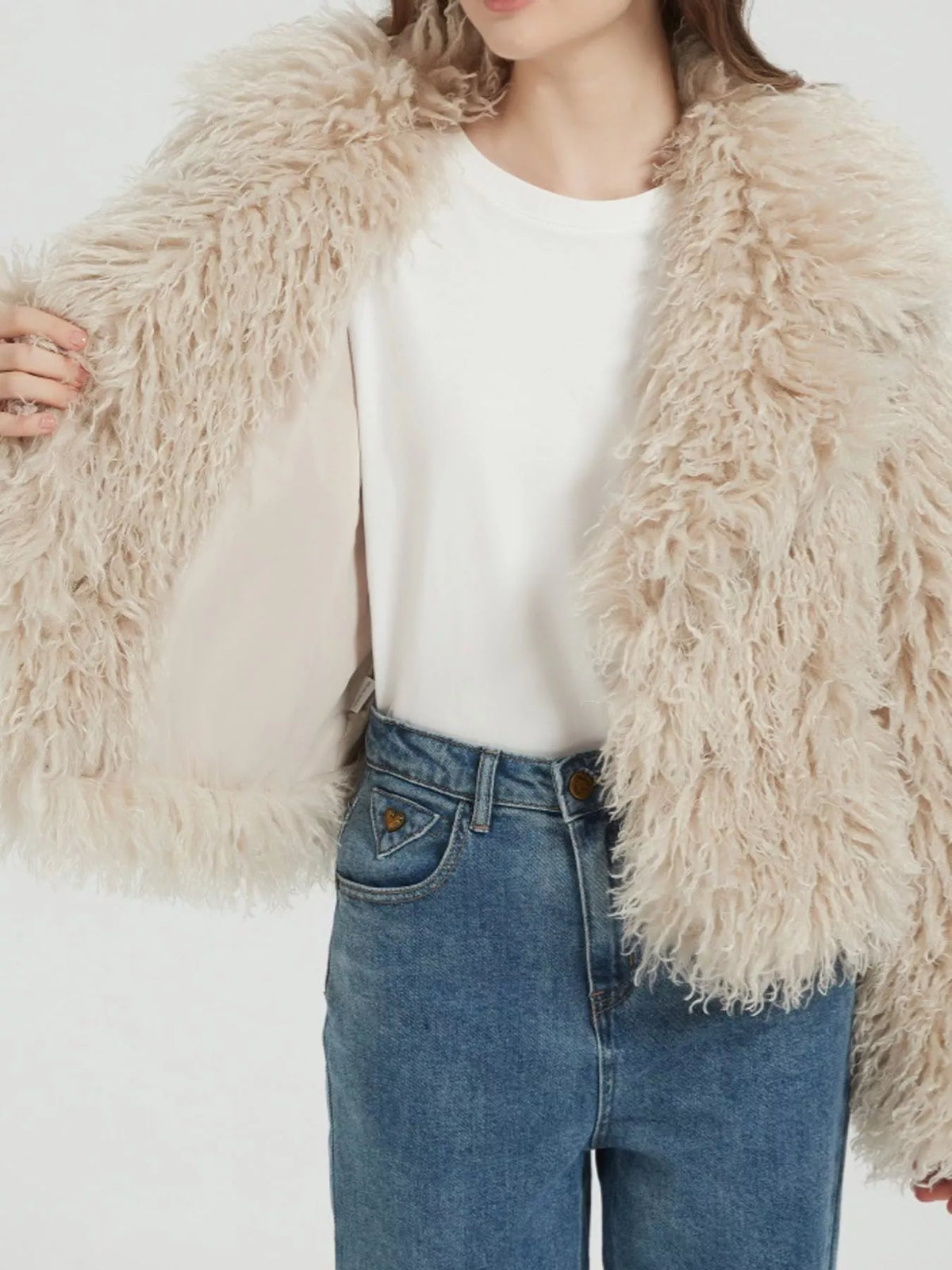 Collared long sleeve jacket, construction and design details