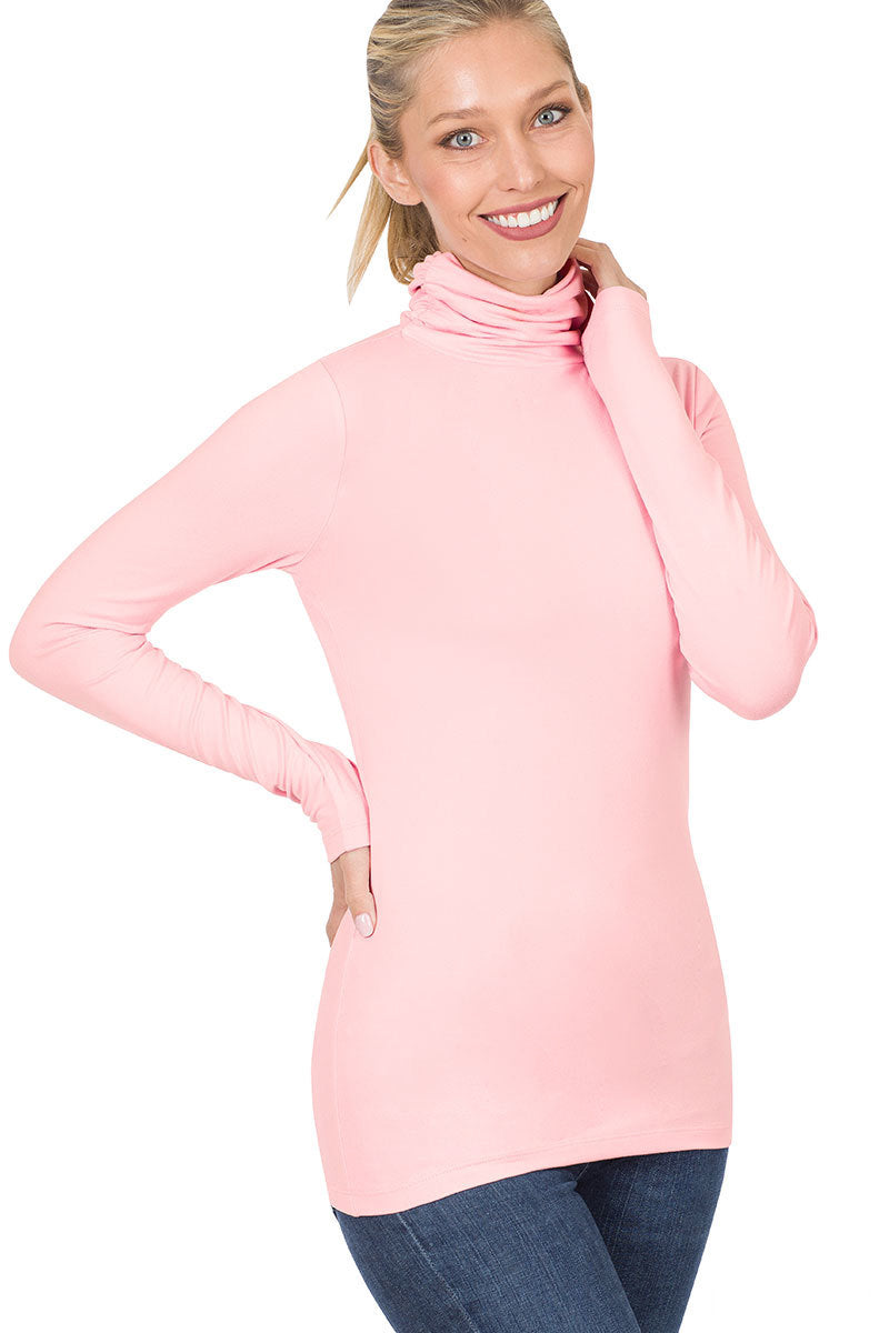 Zenana Long Sleeve Turtle Neck Top - Shirts sb_tops