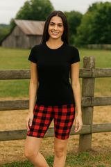 Gingham Red Plaid Biker Shorts