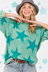 Trendsi SAGE + FIG Mineral Wash Star Pattern T-Shirt -