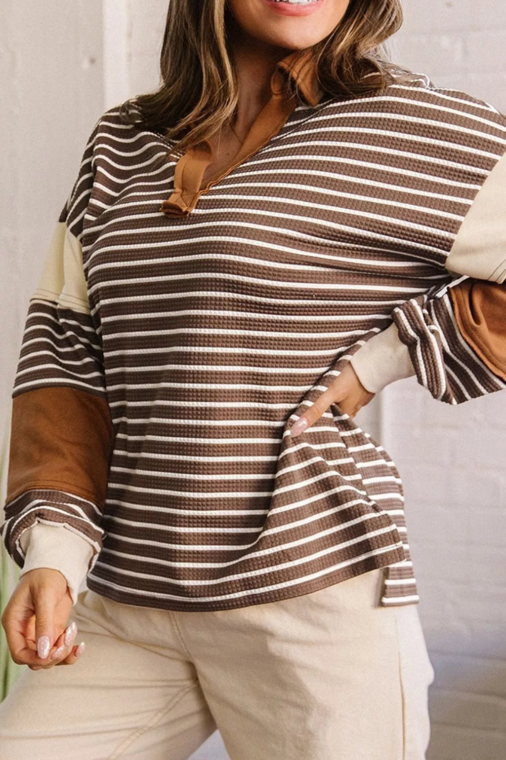 Trendsi Striped Dropped Shoulder Sweatshirt -