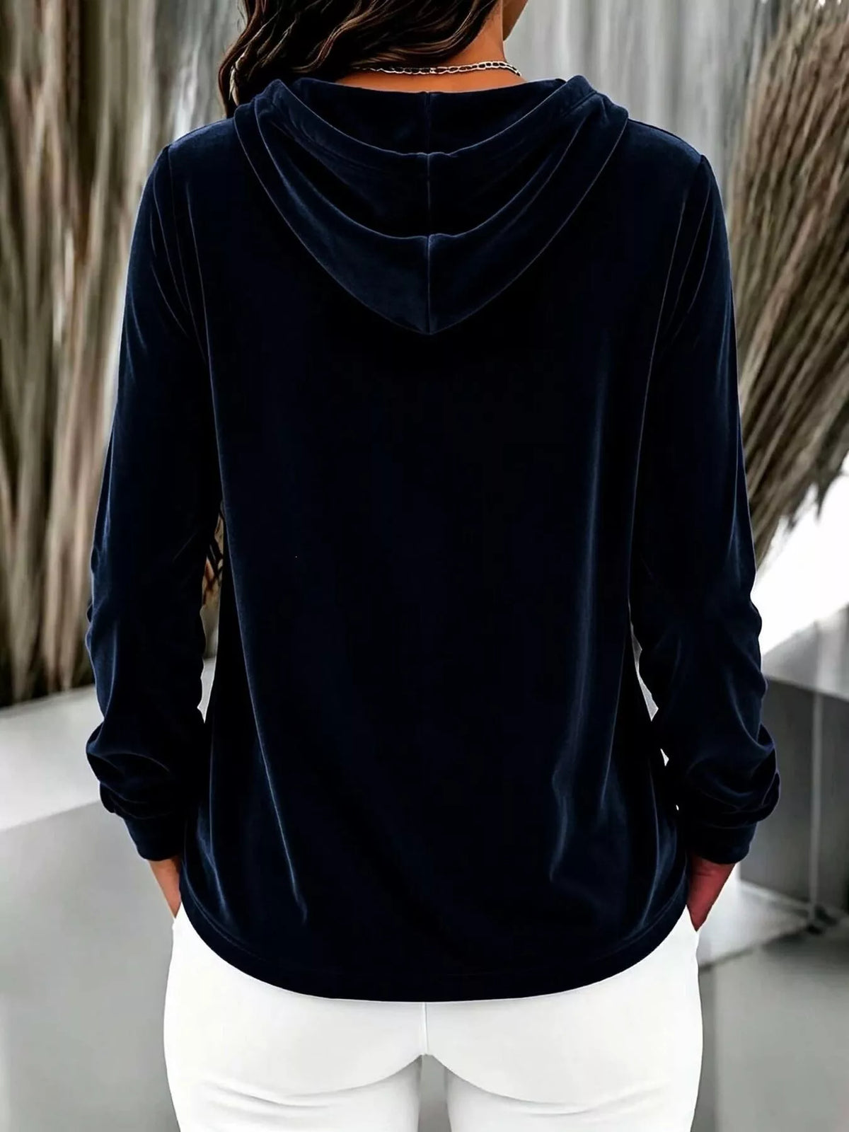 Trendsi Full Size Drawstring Button Detail Hoodie Plus Size -