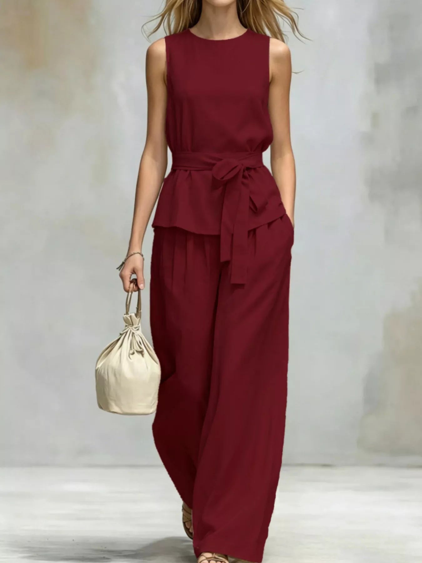 Trendsi Sleeveless Top and Wide-Leg Pants Set -