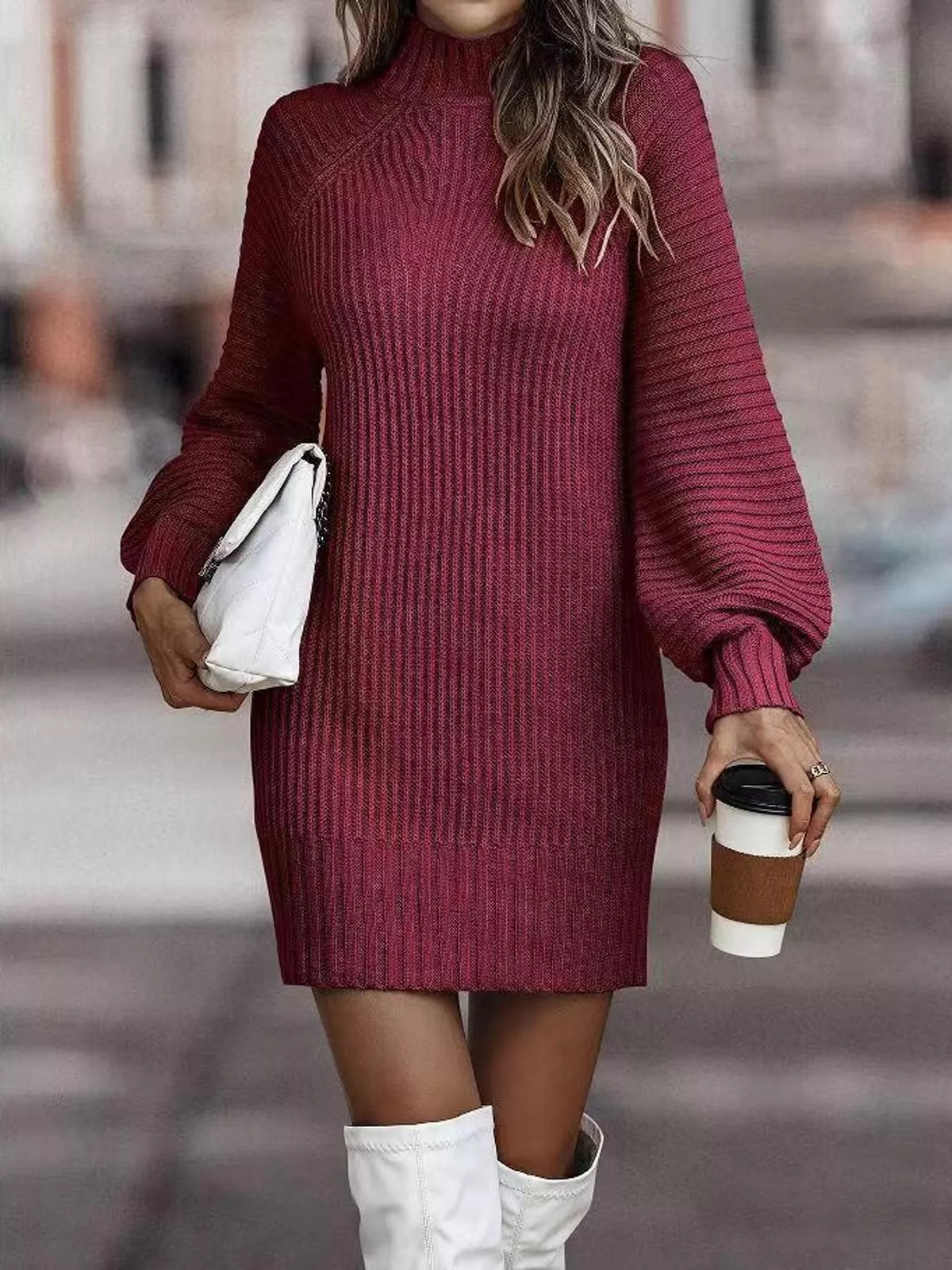 Long-sleeve mini dress