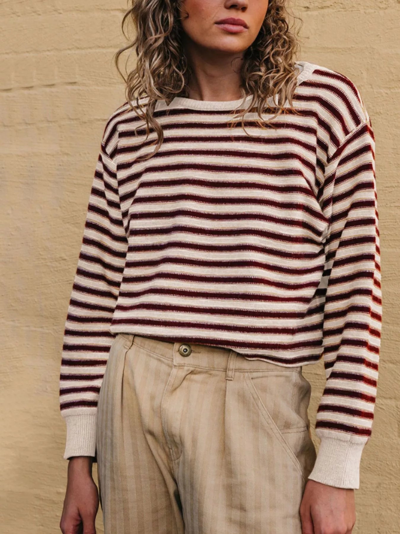 Trendsi Striped Crew Neck Sweater -