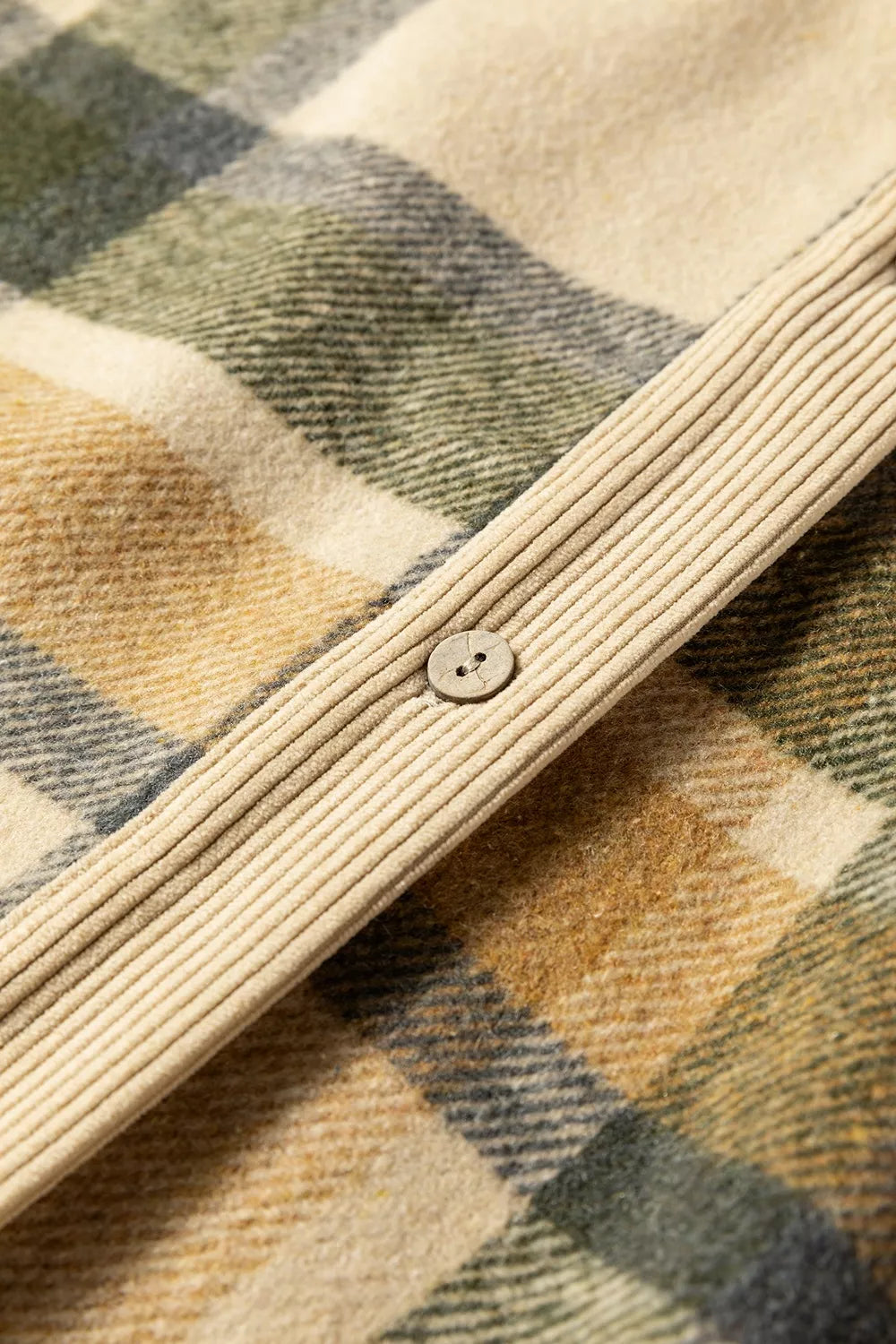 Trendsi Retro Plaid Corduroy Patchwork Shacket -