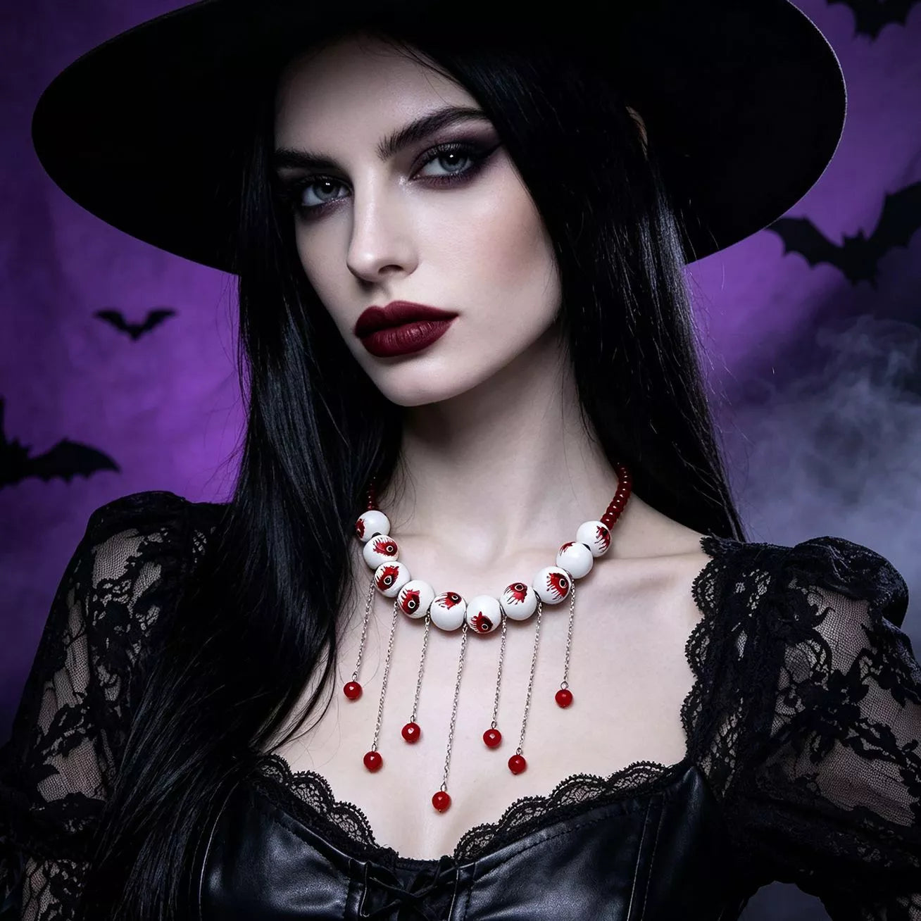 Trendsi Halloween Gothic Eyeball Necklace -