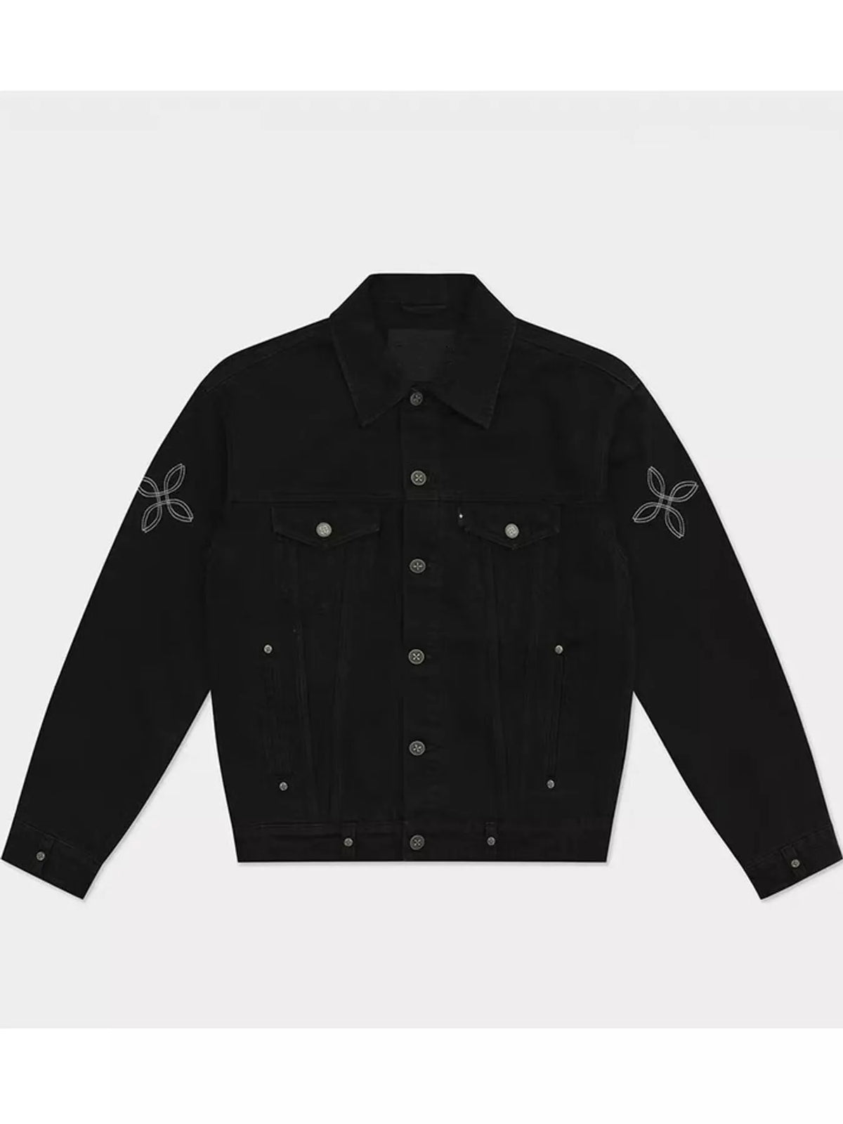 Black oversized button up denim jacket