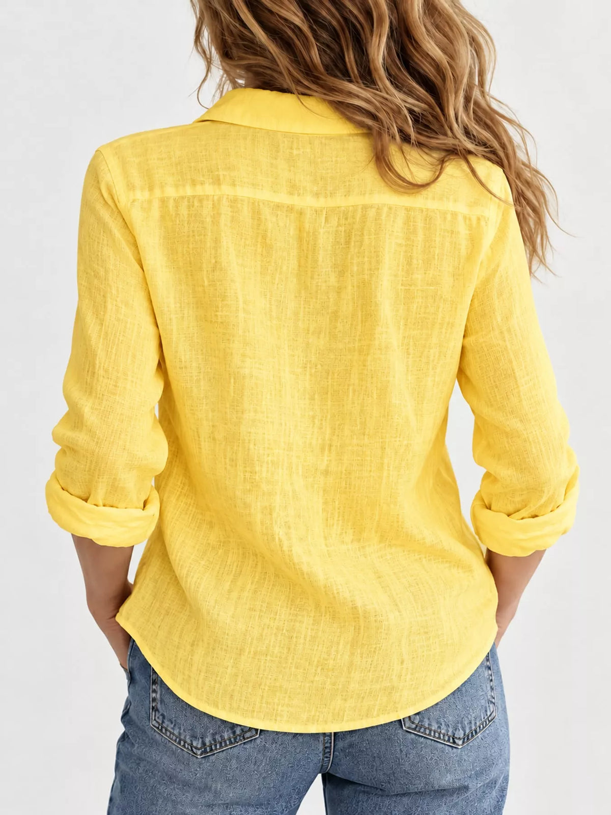 Button-Down Long Sleeve Shirt — back view
