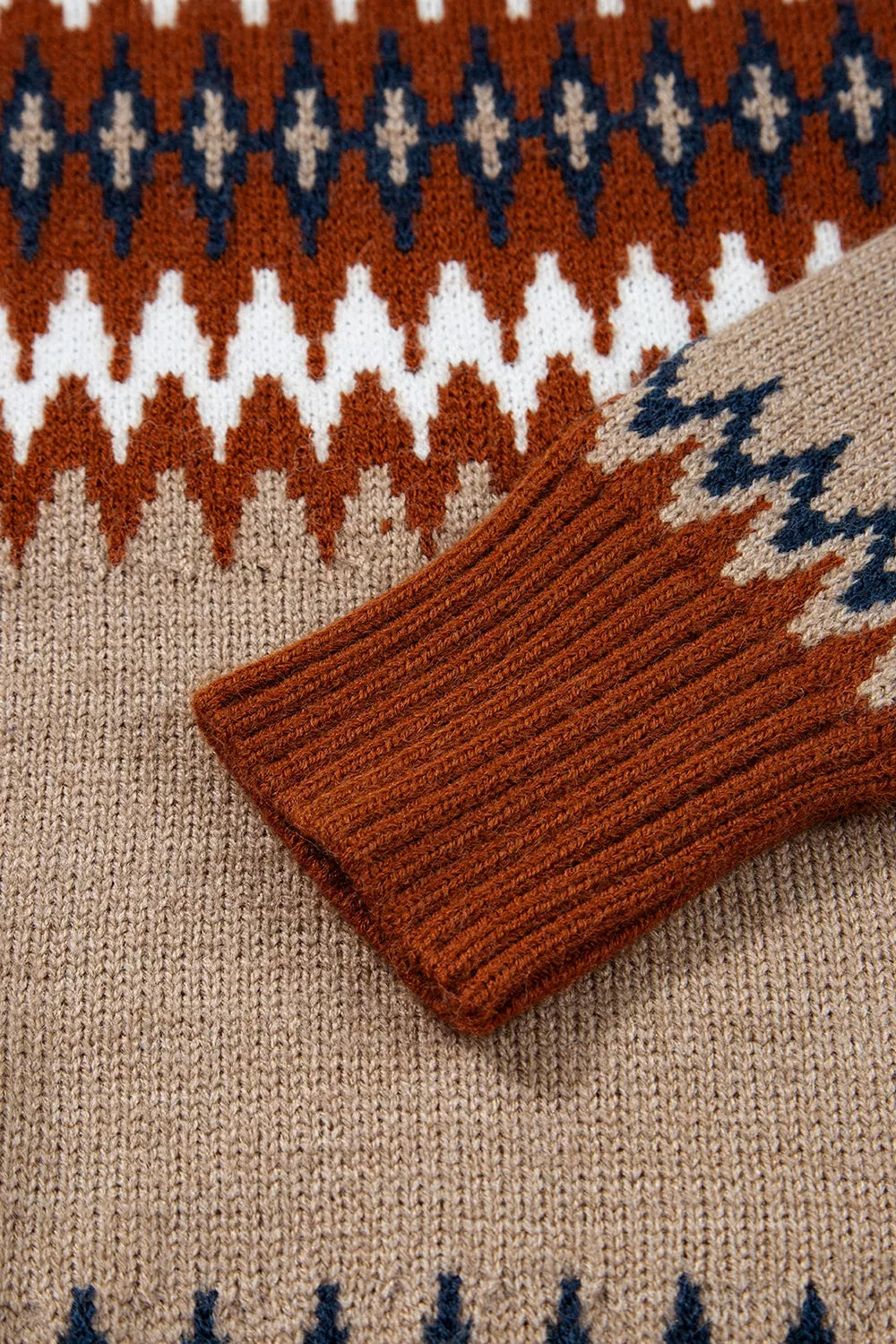 Trendsi Geometric Pattern Long Sleeve Sweater -