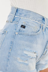 Trendsi Kancan Distressed Button Fly Denim Shorts -