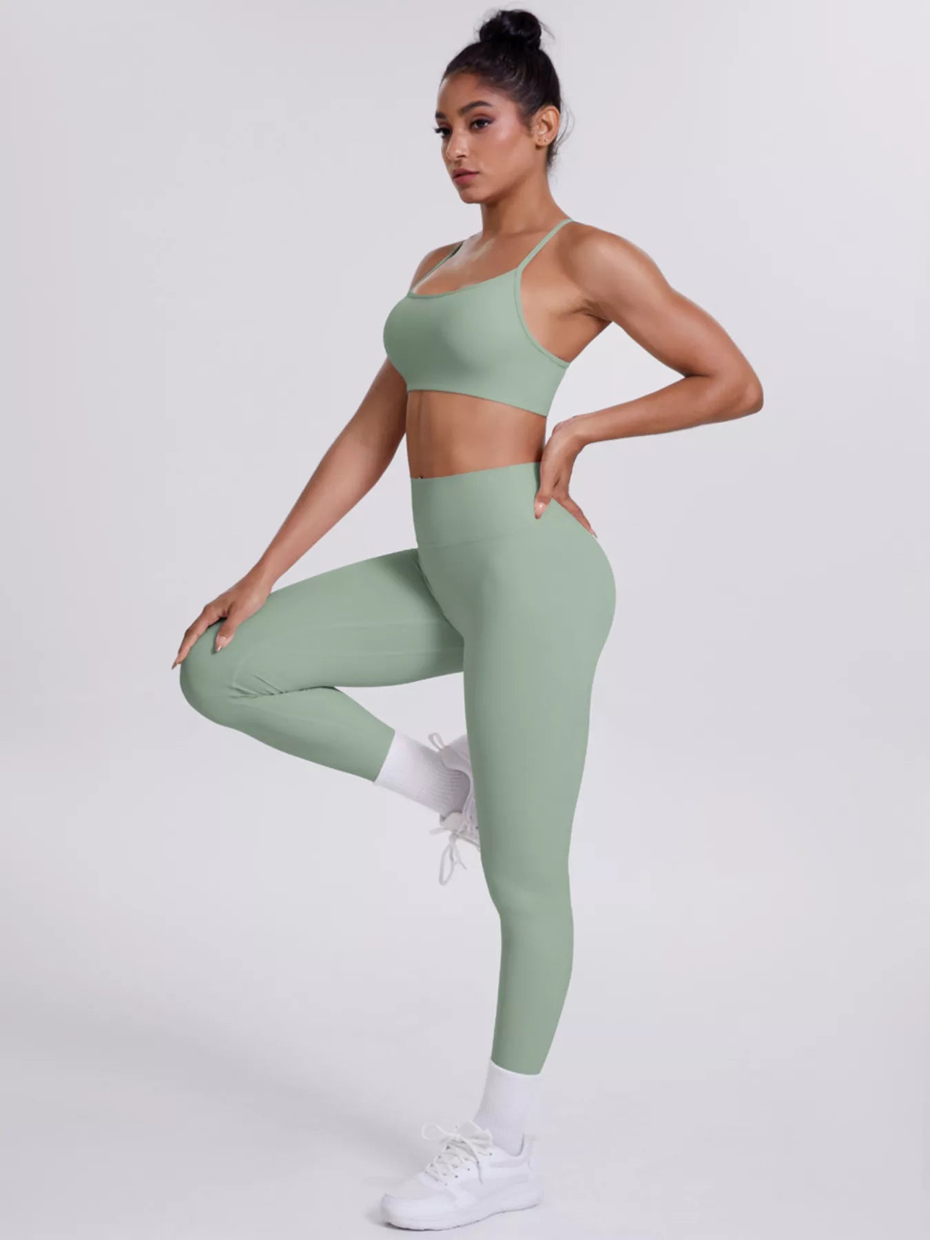 Trendsi Criss-Cross Back Cami and Leggings Active Set -