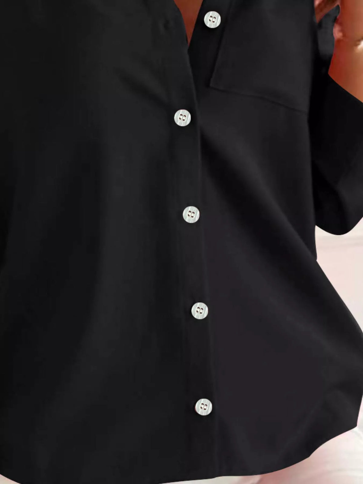 Trendsi Button-Down Roll-Up Sleeve Shirt -