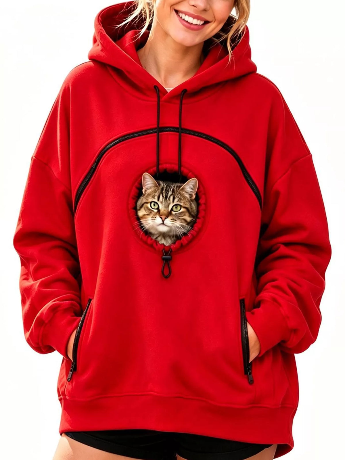 Red kangaroo pet pouch hoodie