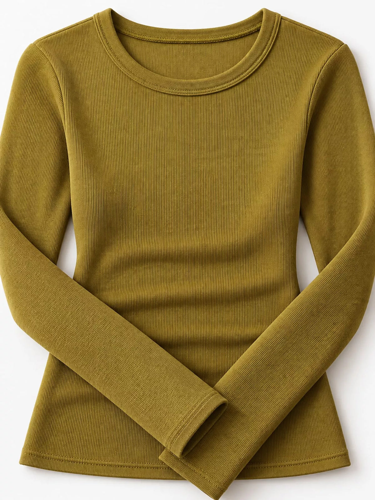 Slim-Fit Long Sleeve Crew Neck T-Shirt — garment construction details