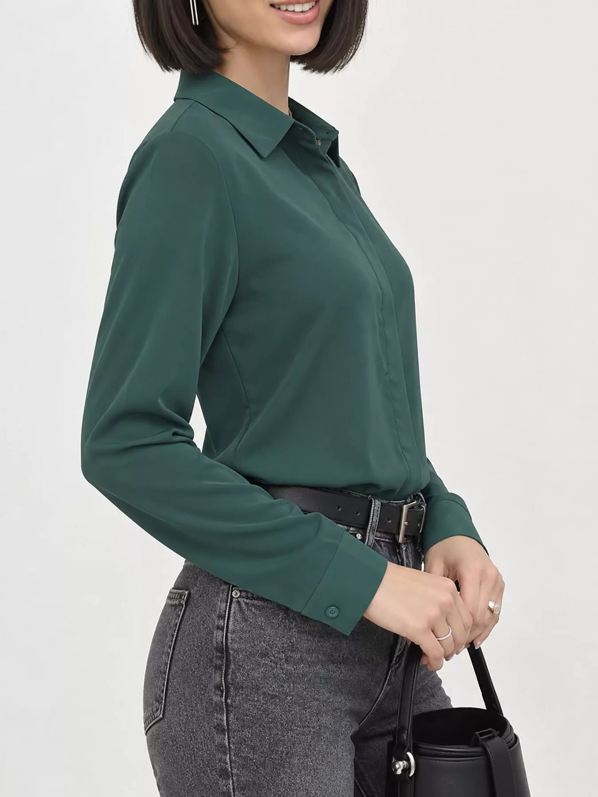 Button-up shirt, dark green side