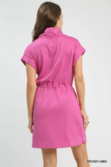 Trendsi Umgee Dolman Sleeve Zip Detail Dress -