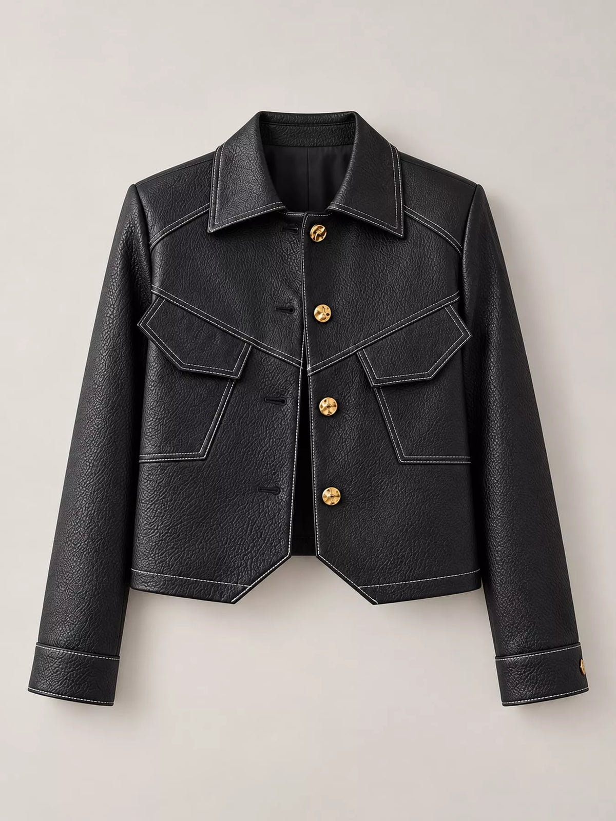 Collared long sleeve jacket, product view