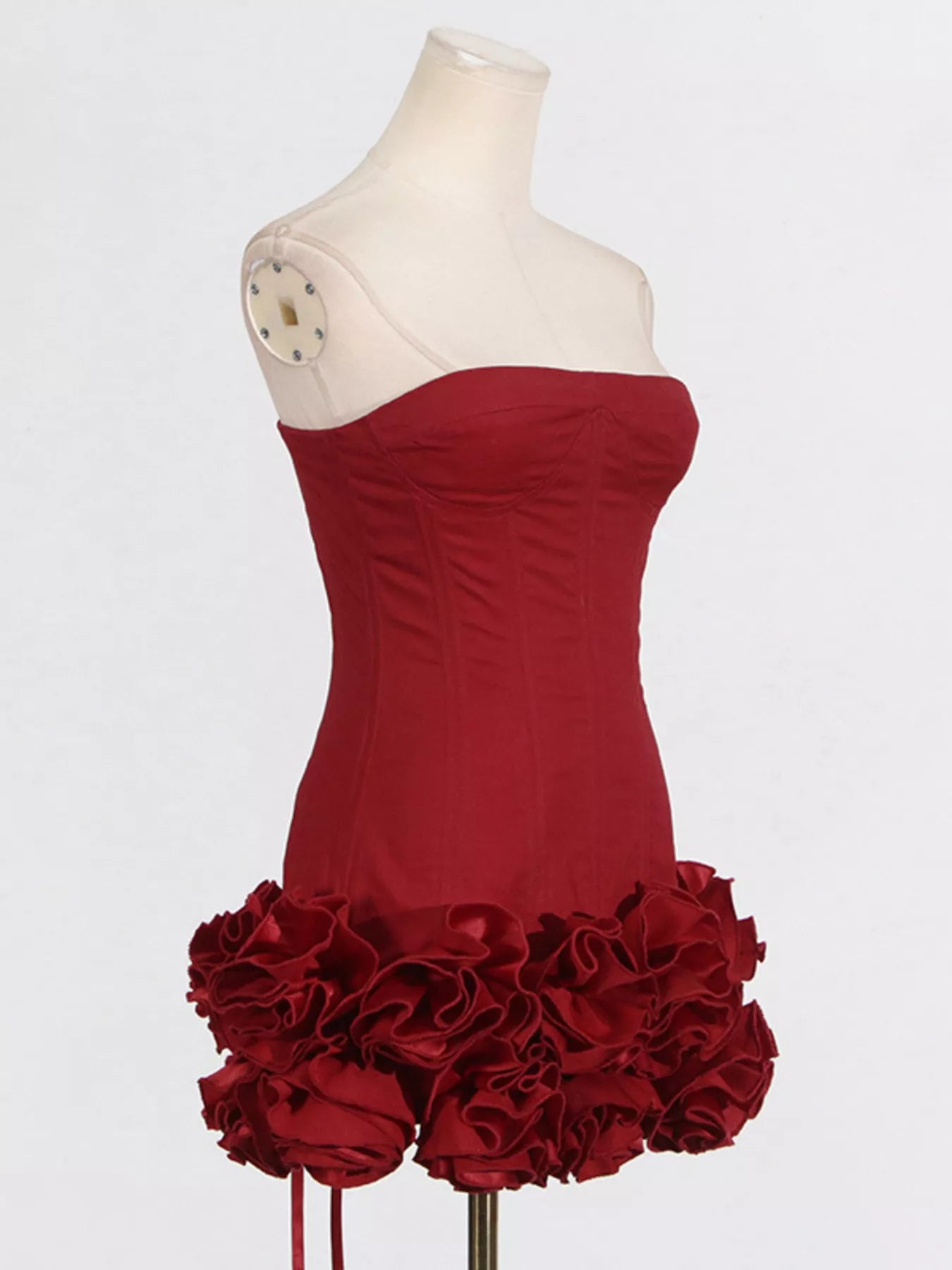 Trendsi Ruffled Hem Tube Mini Dress -
