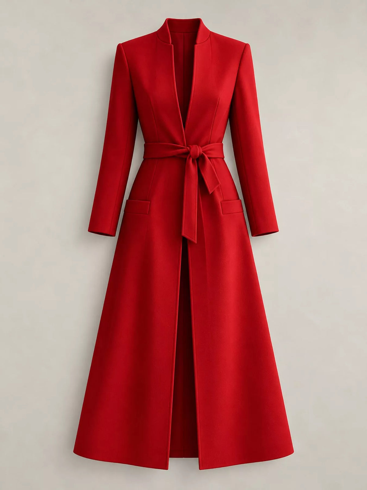 Longline Belted Trench Coat — garment front