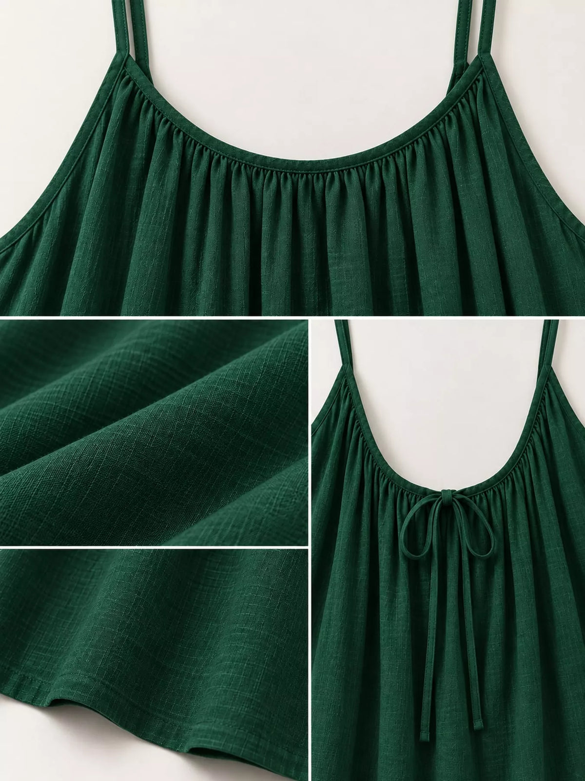 Backless Spaghetti Strap Maxi Dress — garment construction details