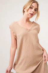Trendsi And The Why Washed Fringe Detail Tiered Dress -