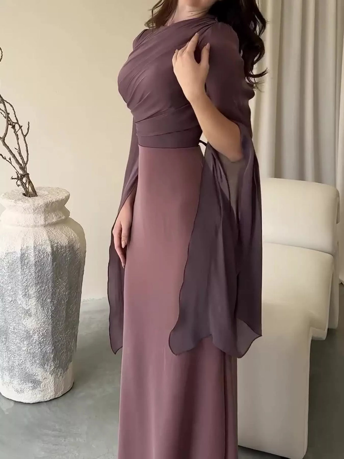 Round Neck Maxi Dress — side view