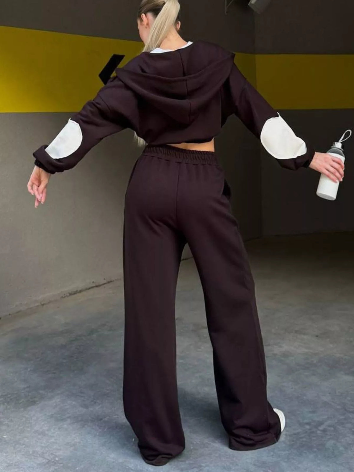 Trendsi Zip Up Hoodie and Wide-Leg Pants Set -