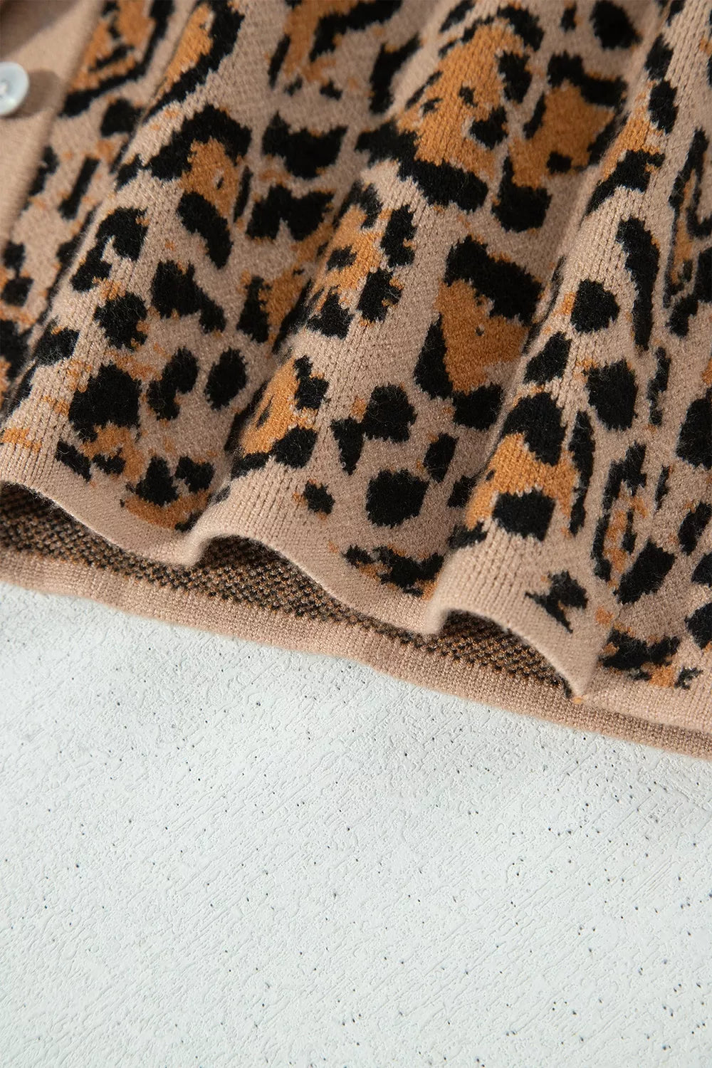 Trendsi Leopard Print Button-Up Cardigan Long Sleeve Cardigans -