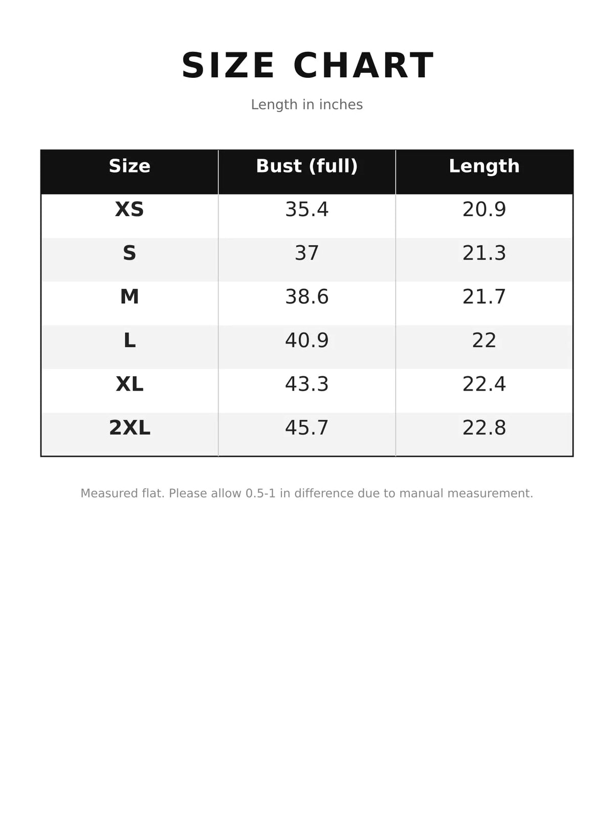Size chart for women's button up peplum denim shirt