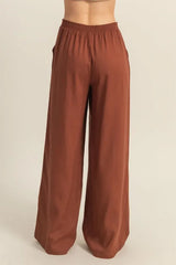 Trendsi HYFVE Elastic Waist Wide Leg Pants -