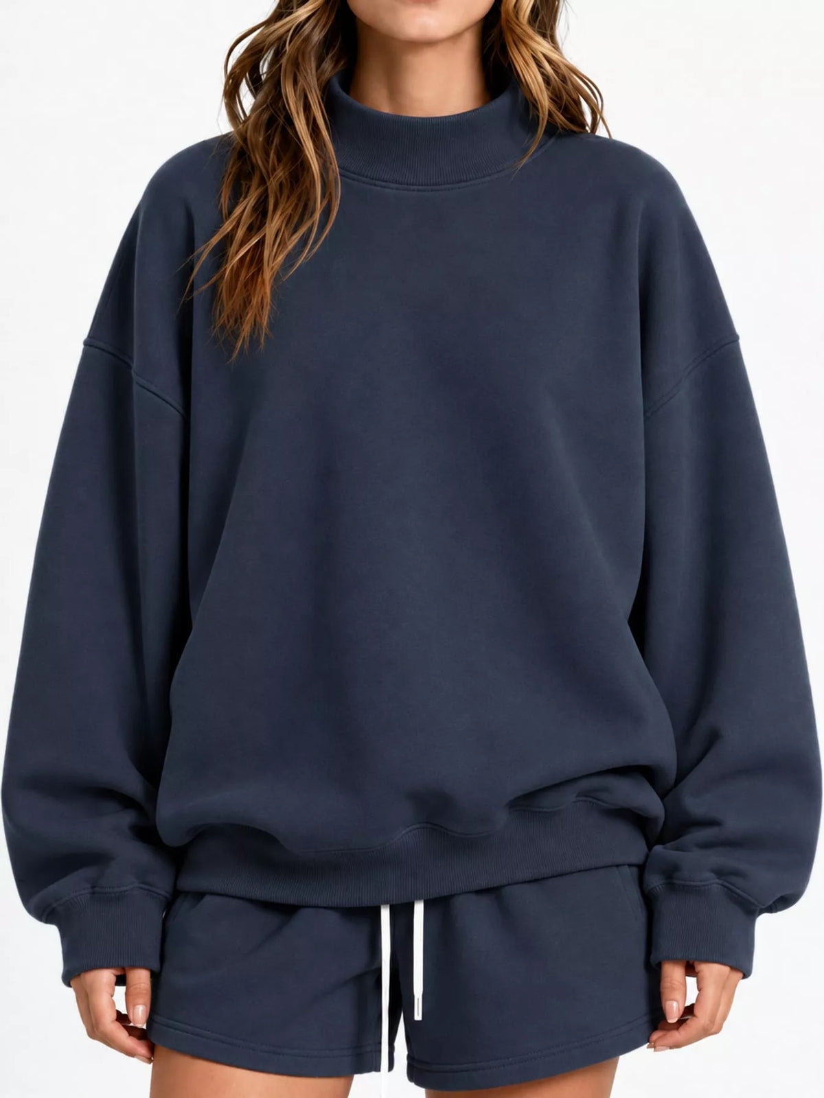 Navy oversized dropped shoulder sweatshirt