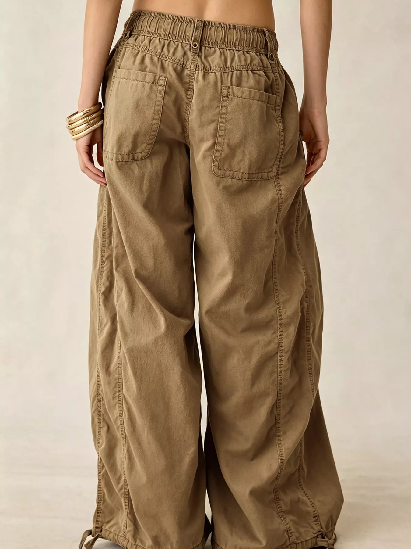 Trendsi High-Waisted Cargo Wide-Leg Pants -