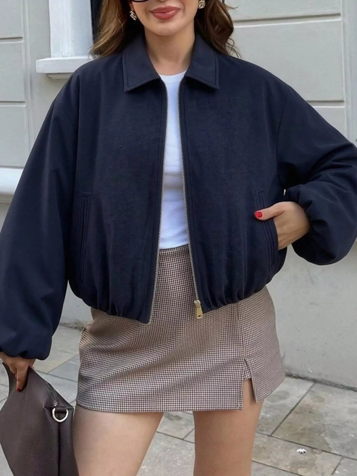 Trendsi Zip Up Cropped Jacket -