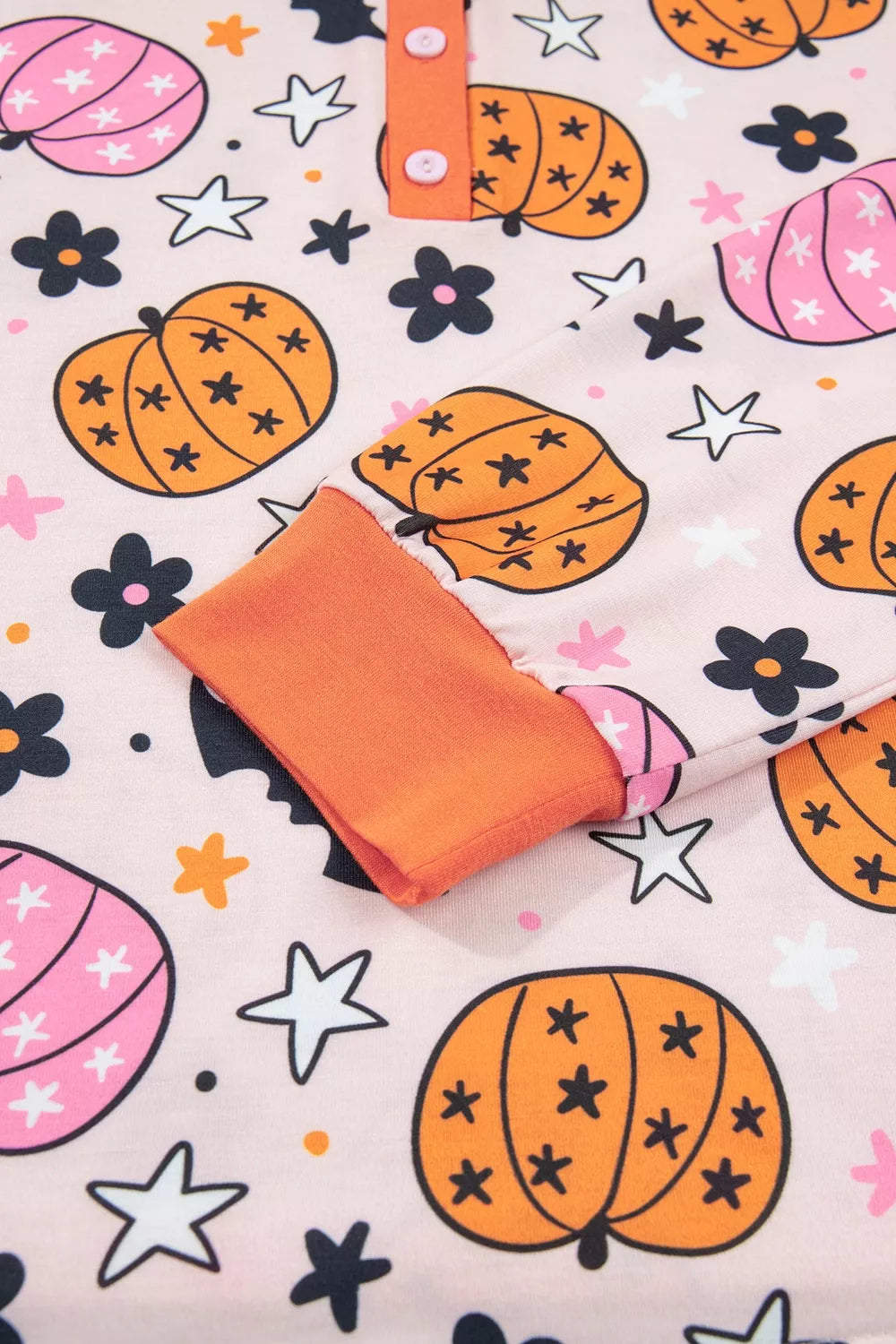 Trendsi Halloween Pumpkin Print Long Sleeve Home Wear Lounge Set -