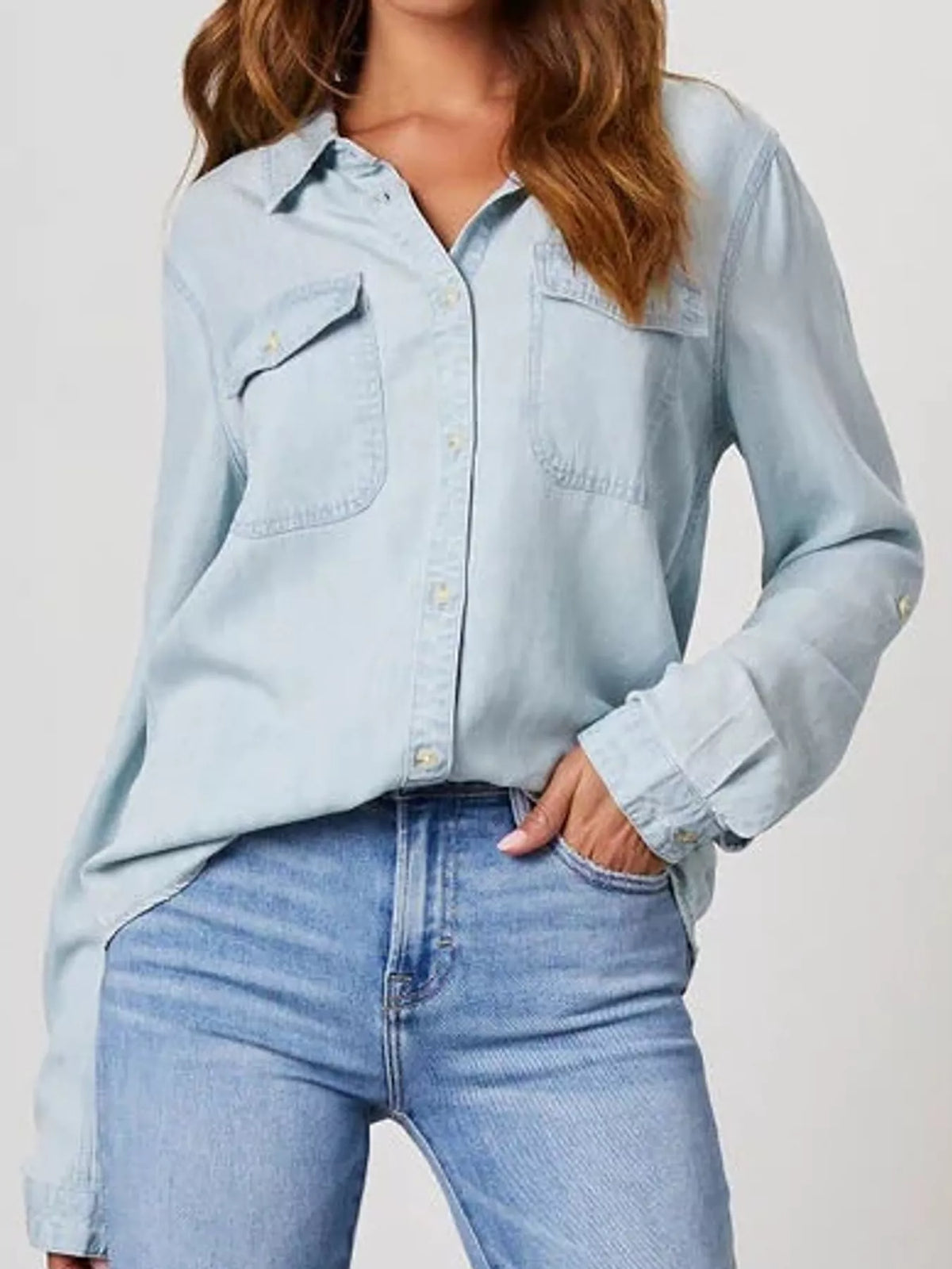 Light Blue button-down denim shirt