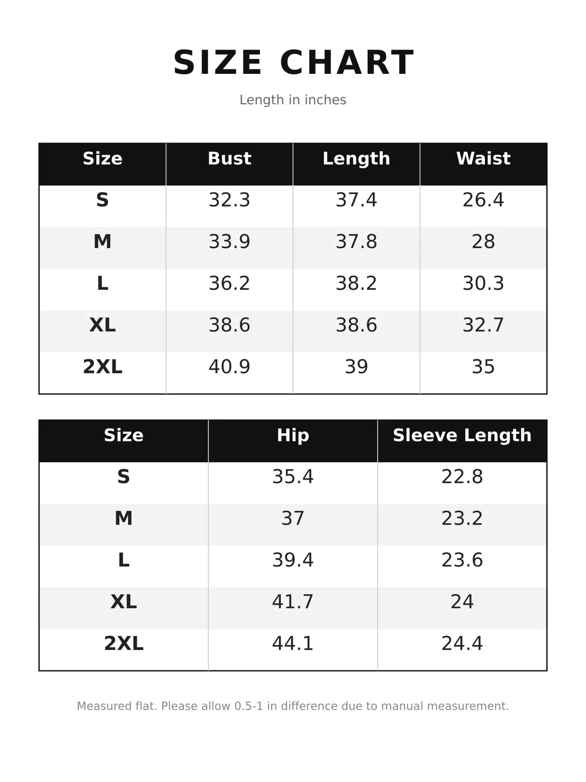 Size chart for ribbed knit polo sweater dress