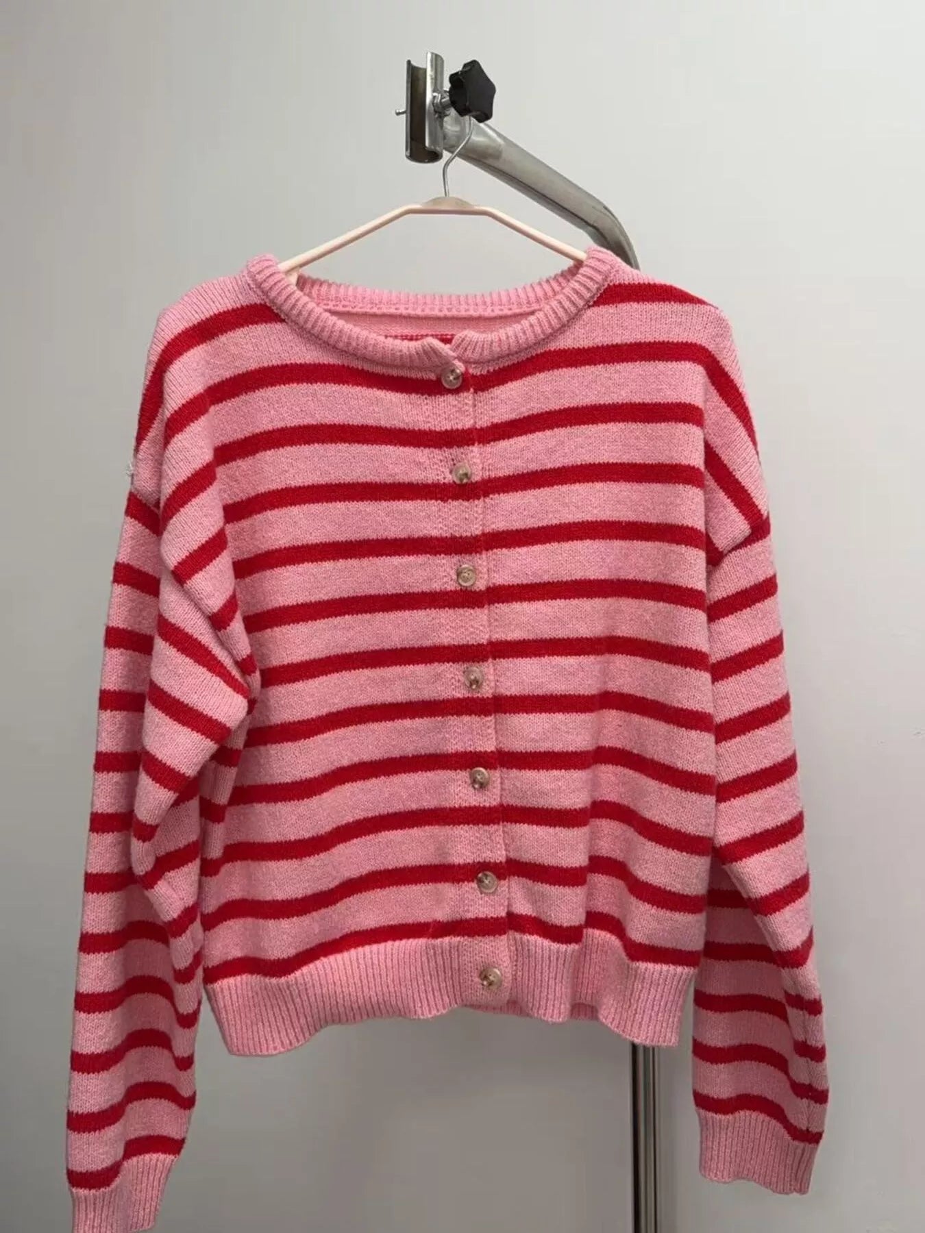 Trendsi Striped Button-Down Cardigan -