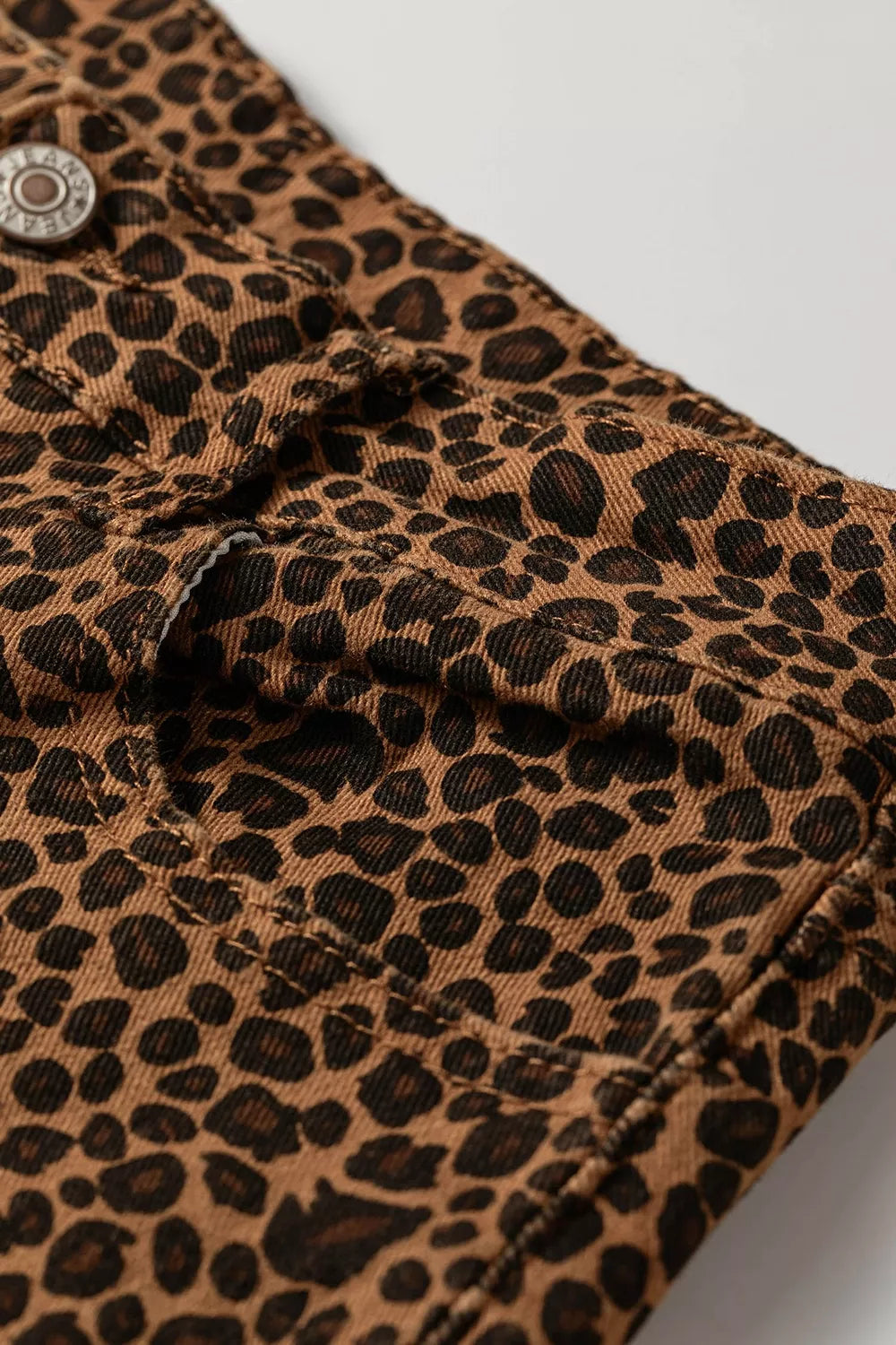 Leopard-print ruffle-hem jeans