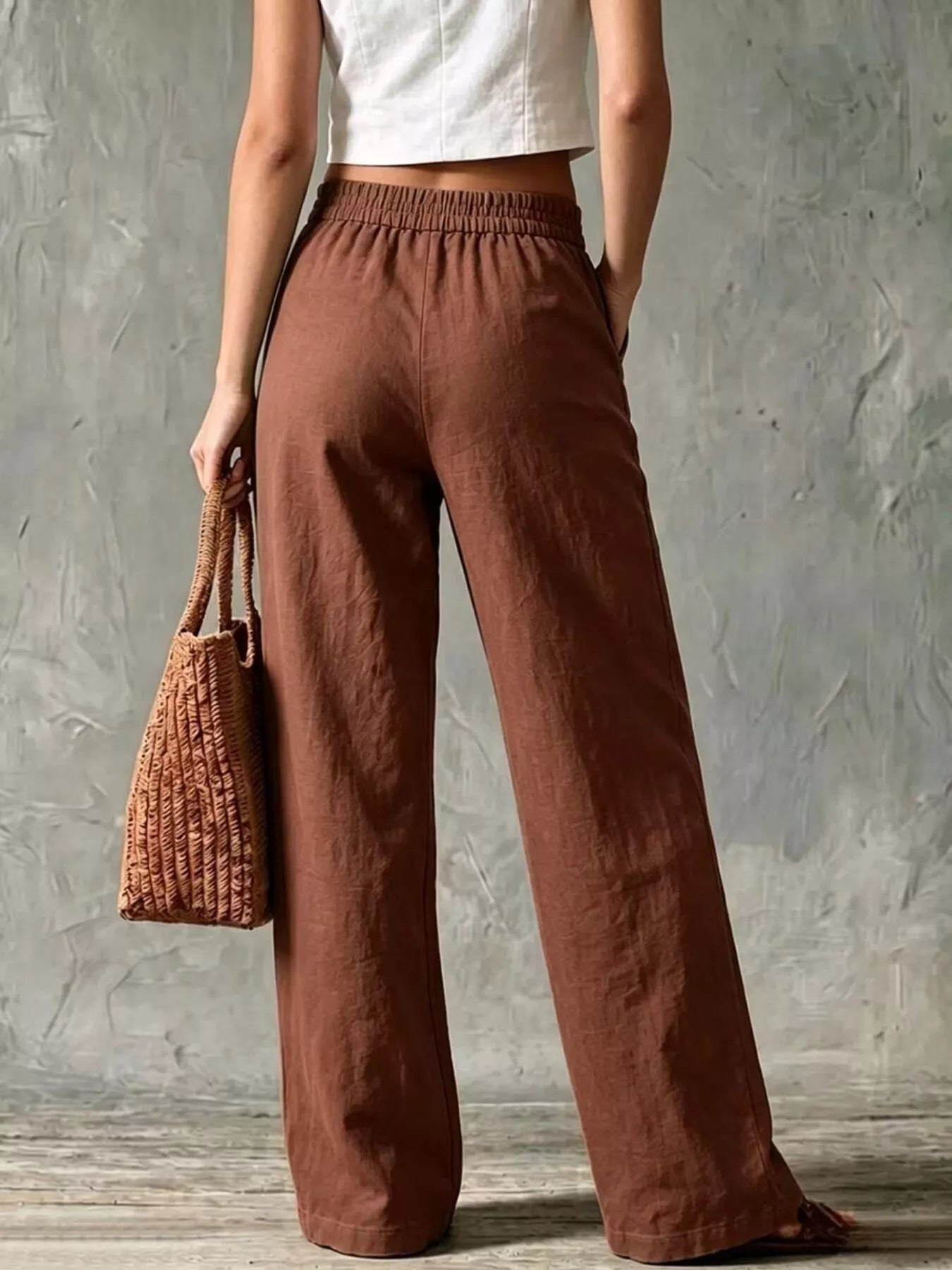 Trendsi Full Size Wide Leg Pants Plus Size -