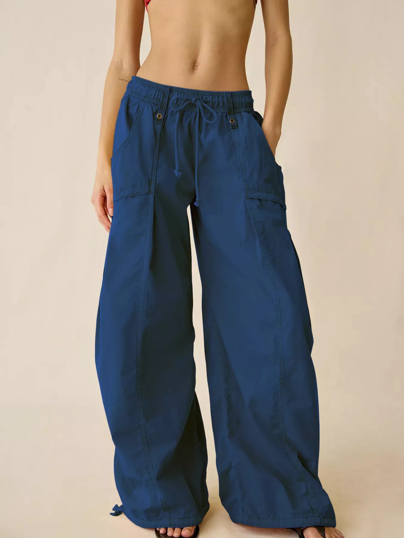 Trendsi High-Waisted Cargo Wide-Leg Pants -