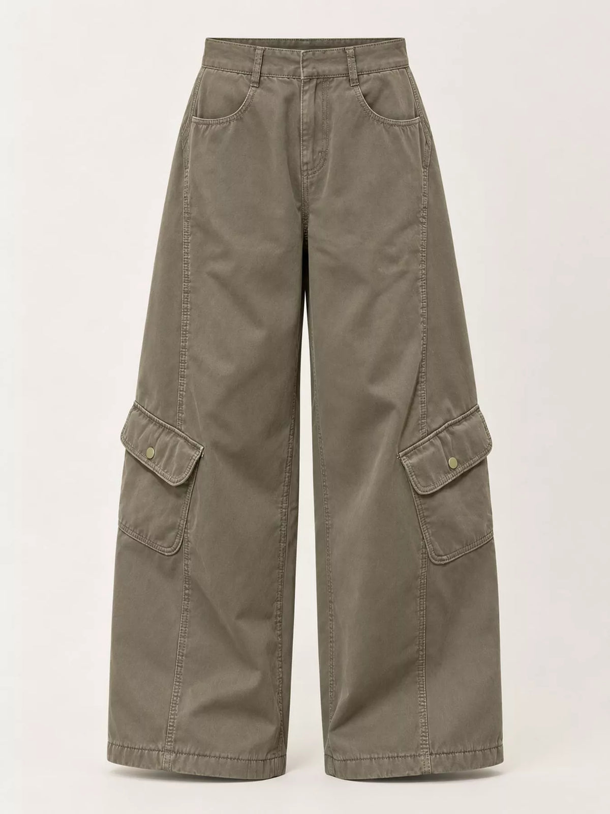 High-Waisted Wide-Leg Cargo Jeans — garment front