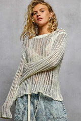 Trendsi POL Openwork Round Neck Knit Cover Up -