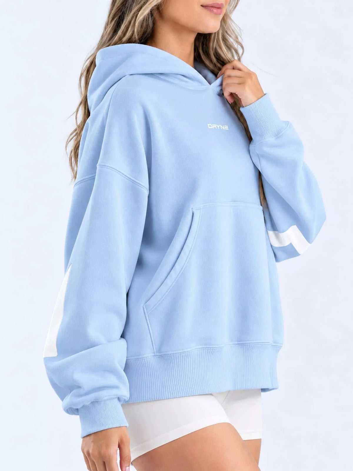 Letter-Back Kangaroo Pocket Hoodie — side view