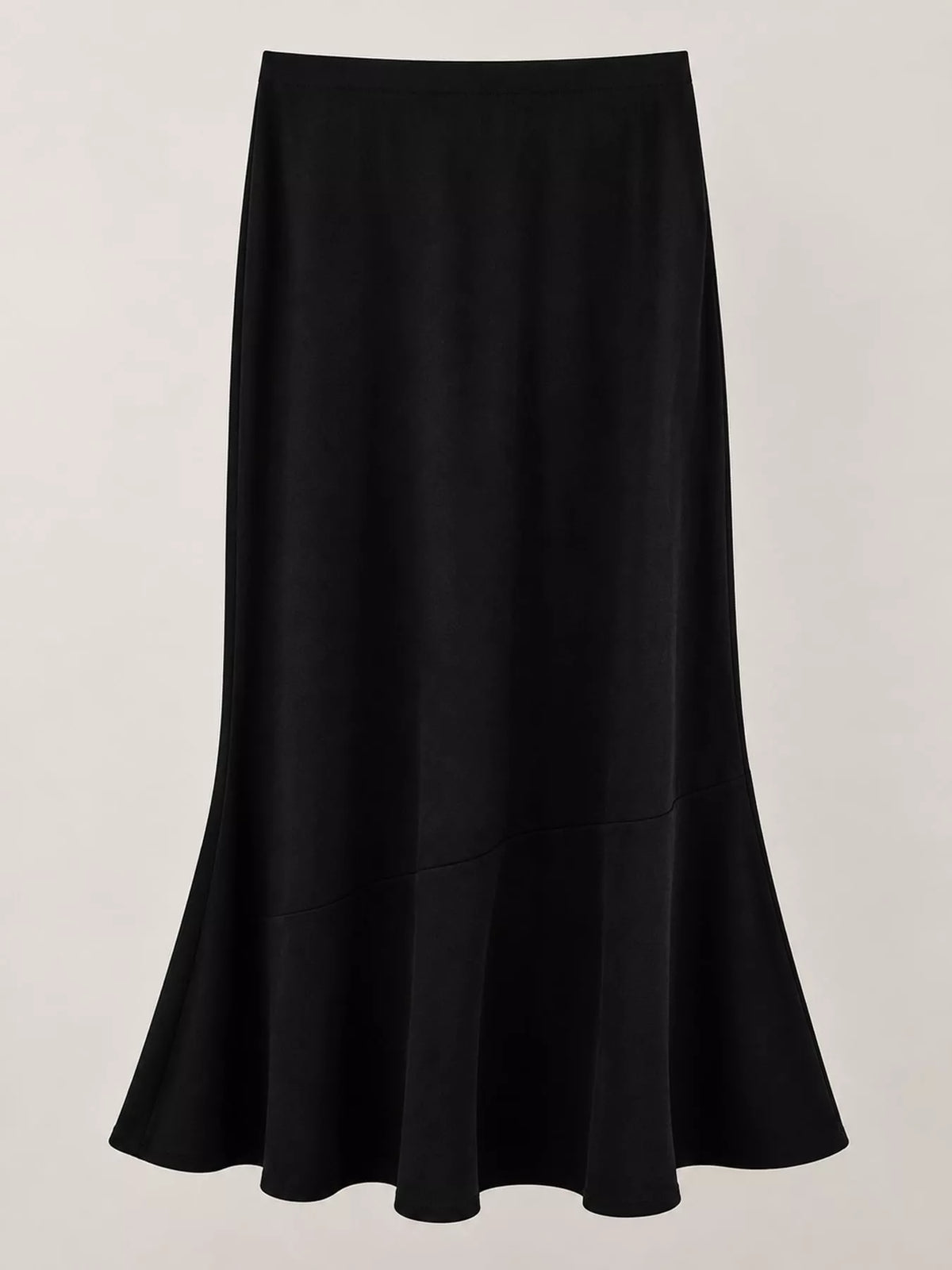 Black high-waisted flared skirt