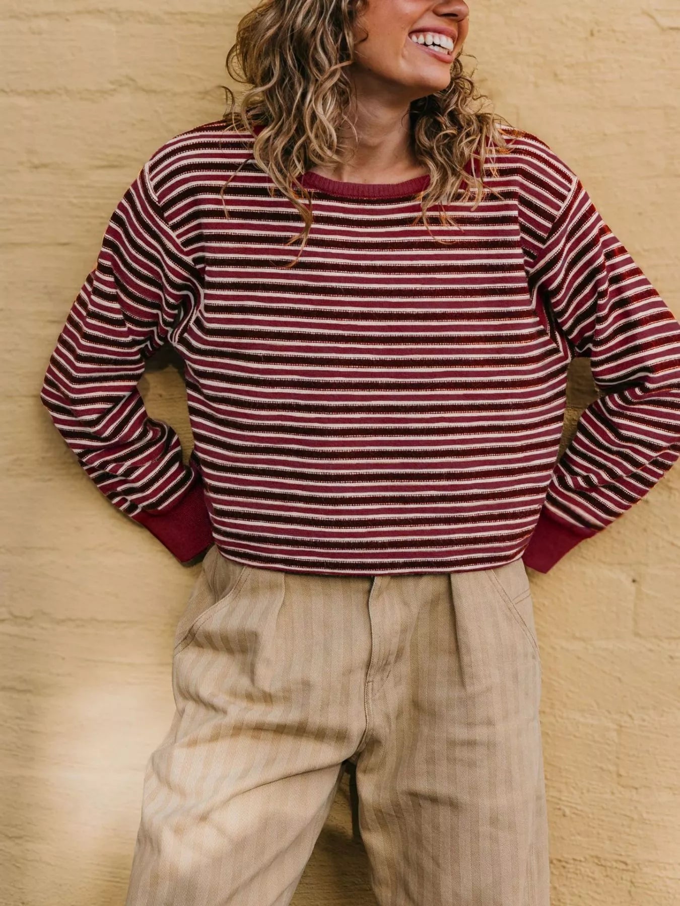 Trendsi Striped Crew Neck Sweater -