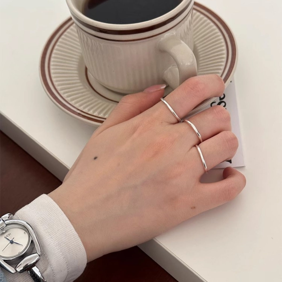 Trendsi 925 Sterling Silver Open Ring -