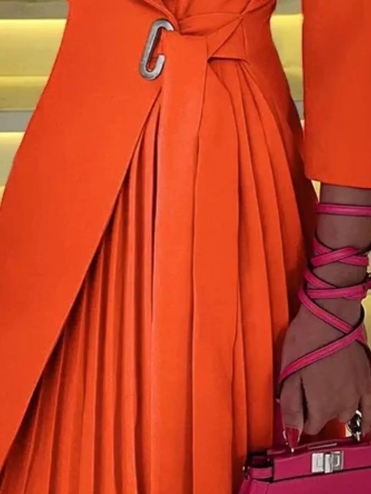 Blazer style pleated midi dress