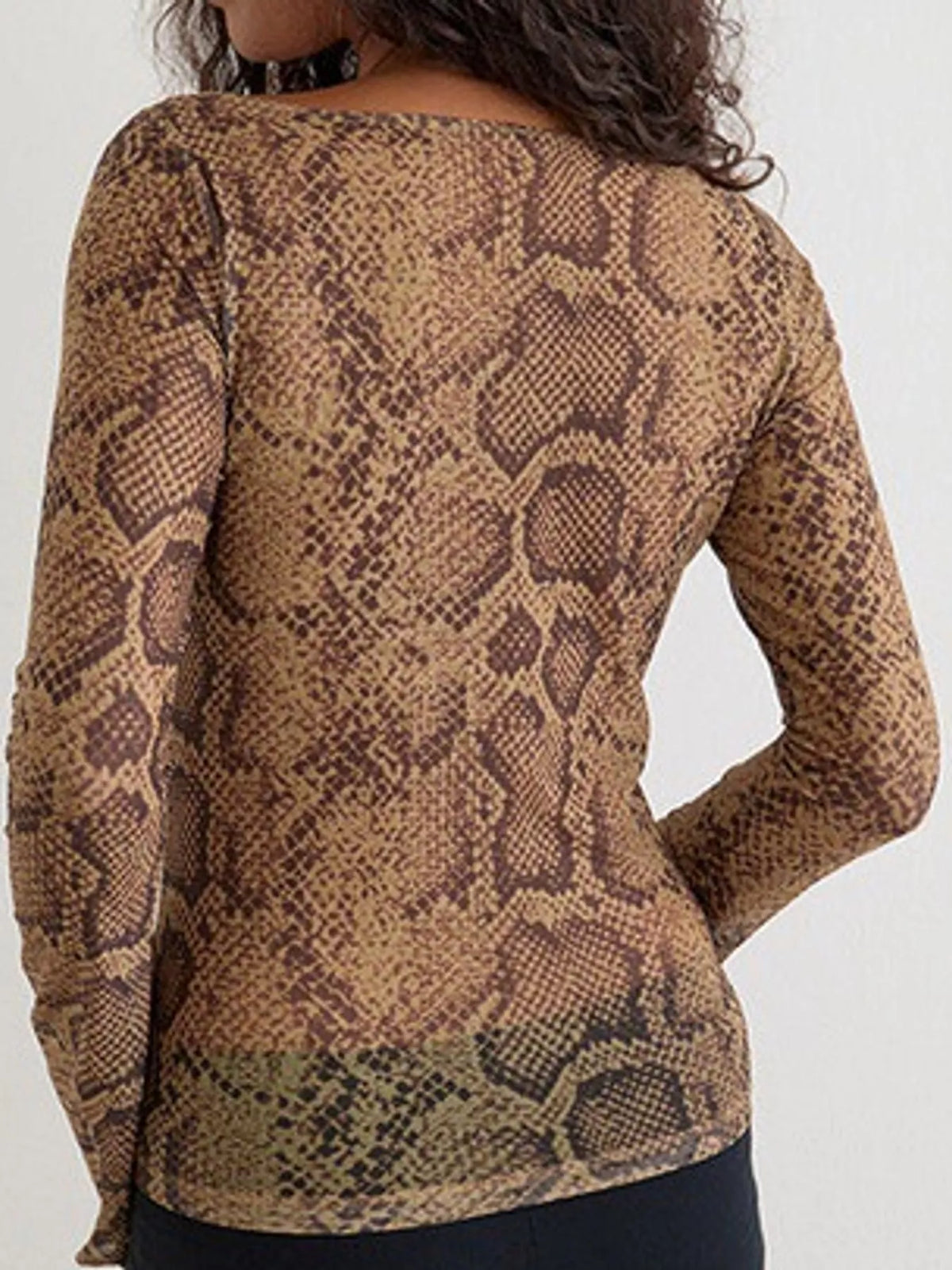Boat neck long sleeve t-shirt, back view