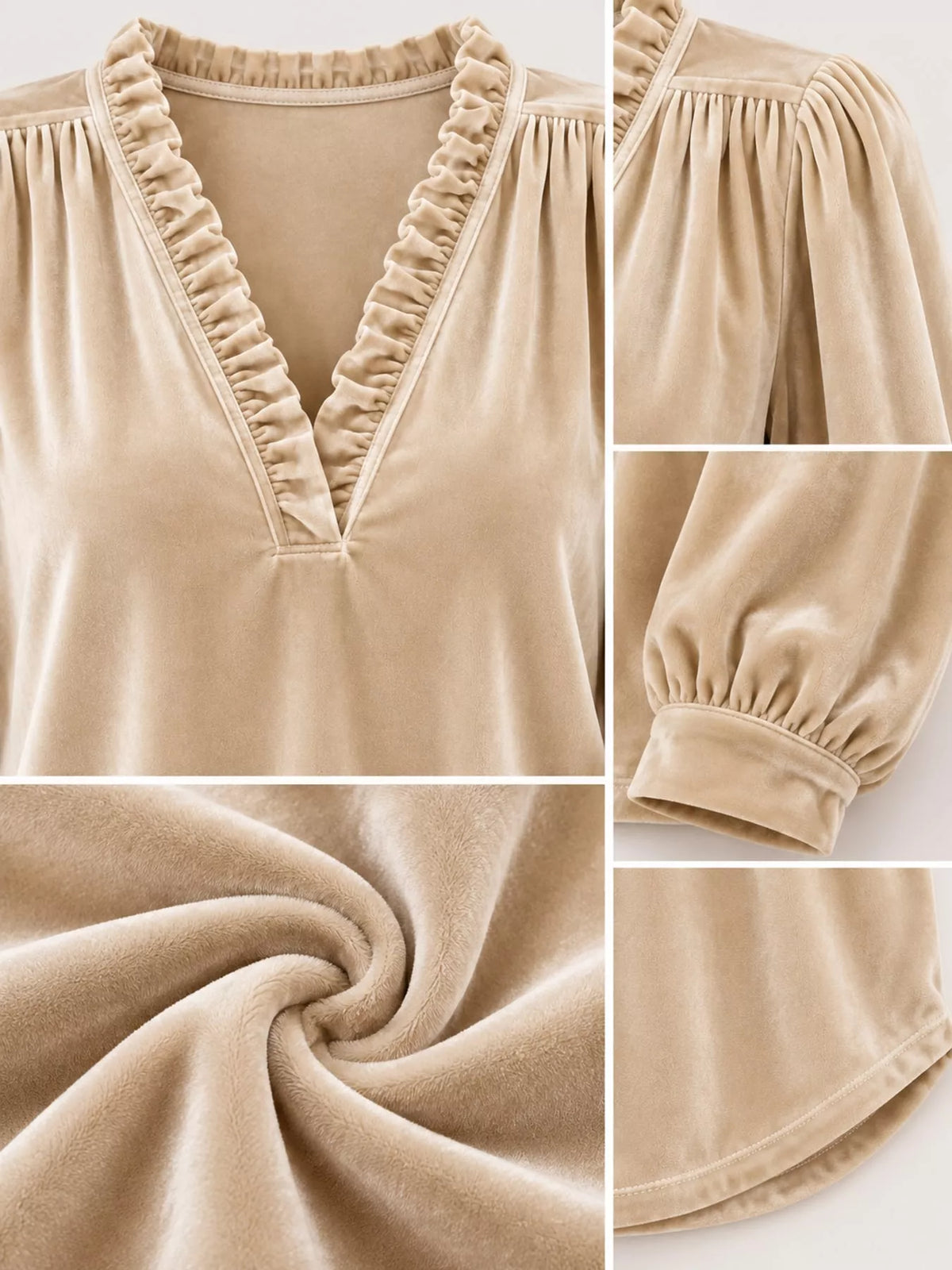Long-sleeve blouse, garment detail